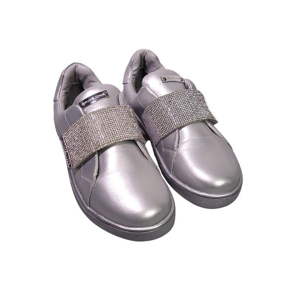 Michael Kors Girl's Ivy Candy Slip-On Sneakers Sz 3 Low Top Muted Silver - Picture 3 of 15